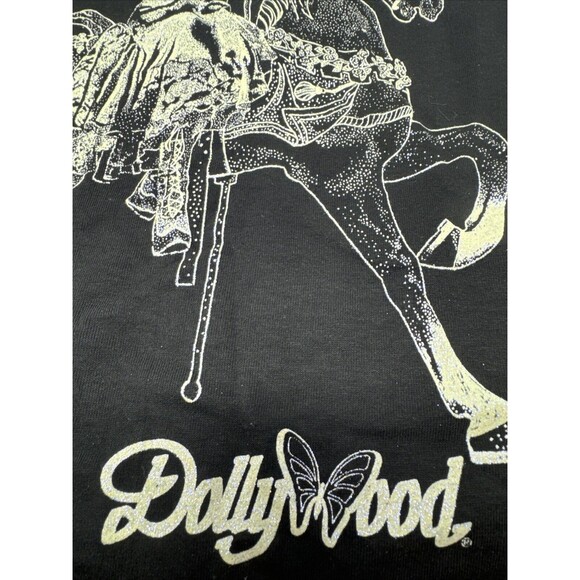 VTG DOLLY PARTON T-SHIRT MADE IN USA DIAMOND DUST VINTAGE MEDIUM Damage Read - Picture 5 of 16